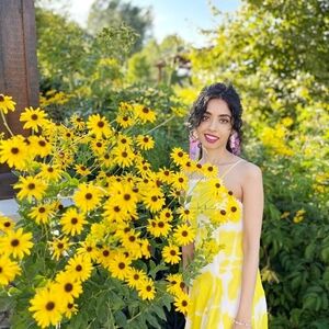Bright Yellow Tie-Dye Mini Dress with Spaghetti Straps